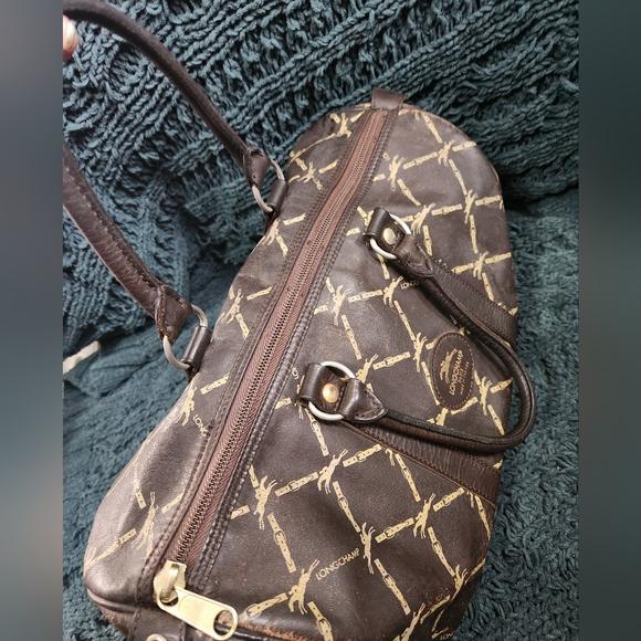 Vintage Longchamp Brown Mini Boston Bag - Picture 8 of 15